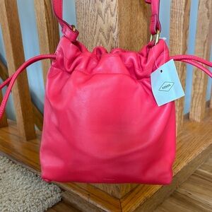Fossil Small Gigi Drawstring Crossbody Cherry Red